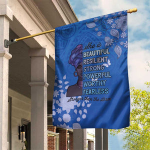 African Women Black Beautiful Brave and Bressed - Blue Color Garden Flag - African Pride