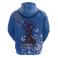 African Women Black Beautiful Brave and Bressed - Blue Color Hoodie - African Pride