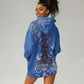 African Women Black Beautiful Brave and Bressed - Blue Color Hoodie Dress - African Pride