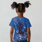 African Women Black Beautiful Brave and Bressed - Blue Color Kid T shirt - African Pride