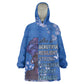 African Women Black Beautiful Brave and Bressed - Blue Color Kid Wearable Blanket Hoodie - African Pride