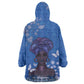African Women Black Beautiful Brave and Bressed - Blue Color Kid Wearable Blanket Hoodie - African Pride