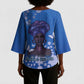 African Women Kimono Sleeve Blouse Black Beautiful Brave and Bressed - Blue Color