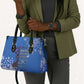 African Women Leather Bag Black Beautiful Brave and Bressed - Blue Color