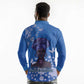 African Women Black Beautiful Brave and Bressed - Blue Color Long Sleeve Polo Shirt - African Pride