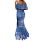 African Women Black Beautiful Brave and Bressed - Blue Color Mermaid Dress - African Pride