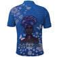 African Women Black Beautiful Brave and Bressed - Blue Color Polo Shirt - African Pride
