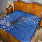 African Women Black Beautiful Brave and Bressed - Blue Color Quilt - African Pride
