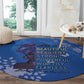 African Women Black Beautiful Brave and Bressed - Blue Color Round Carpet - African Pride