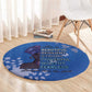 African Women Black Beautiful Brave and Bressed - Blue Color Round Carpet - African Pride