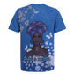 African Women Black Beautiful Brave and Bressed - Blue Color Rugby Jersey - African Pride