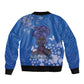 African Women Black Beautiful Brave and Bressed - Blue Color Sleeve Zip Bomber Jacket - African Pride