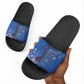 African Women Slide Sandals Black Beautiful Brave and Bressed - Blue Color