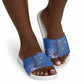 African Women Slide Sandals Black Beautiful Brave and Bressed - Blue Color