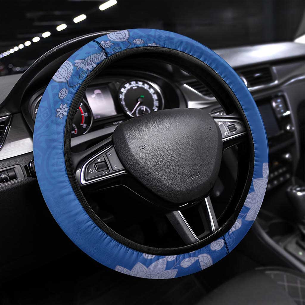 African Women Black Beautiful Brave and Bressed - Blue Color Steering Wheel Cover - African Pride