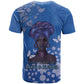 African Women Black Beautiful Brave and Bressed - Blue Color T shirt - African Pride