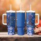 African Women Black Beautiful Brave and Bressed - Blue Color Tumbler With Handle - African Pride