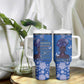 African Women Black Beautiful Brave and Bressed - Blue Color Tumbler With Handle - African Pride