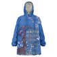 African Women Black Beautiful Brave and Bressed - Blue Color Wearable Blanket Hoodie - African Pride
