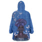 African Women Black Beautiful Brave and Bressed - Blue Color Wearable Blanket Hoodie - African Pride