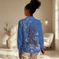 African Women Black Beautiful Brave and Bressed - Blue Color Women Casual Shirt - African Pride