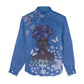 African Women Black Beautiful Brave and Bressed - Blue Color Women Casual Shirt - African Pride