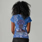 African Women Black Beautiful Brave and Bressed - Blue Color Women V-Neck T-Shirt - African Pride