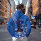 African Women Black Beautiful Brave and Bressed - Blue Color Zip Hoodie - African Pride