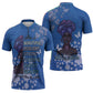African Women Zipper Polo Shirt Black Beautiful Brave and Bressed - Blue Color