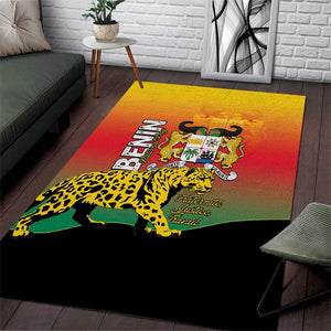 Benin National Day Area Rug Leopard With Coat Of Arms - African Pride