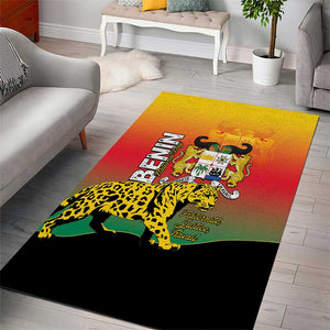 Benin National Day Area Rug Leopard With Coat Of Arms - African Pride