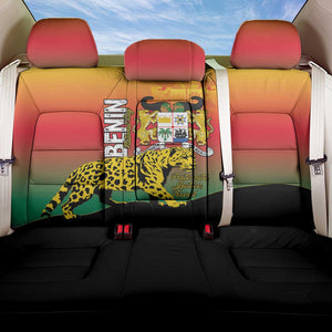 Benin National Day Back Car Seat Cover Leopard With Coat Of Arms - African Pride