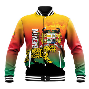 Personalized Benin National Day Baseball Jacket Leopard With Coat Of Arms - African Pride