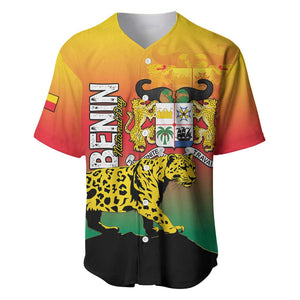 Personalized Benin National Day Baseball Jersey Leopard With Coat Of Arms - African Pride