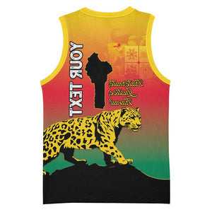 Personalized Benin National Day Basketball Jersey Leopard With Coat Of Arms - African Pride