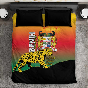 Benin National Day Bedding Set Leopard With Coat Of Arms - African Pride