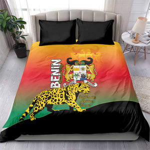 Benin National Day Bedding Set Leopard With Coat Of Arms - African Pride