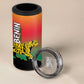 Personalized Benin National Day 4 in 1 Can Cooler Tumbler Leopard With Coat Of Arms - African Pride