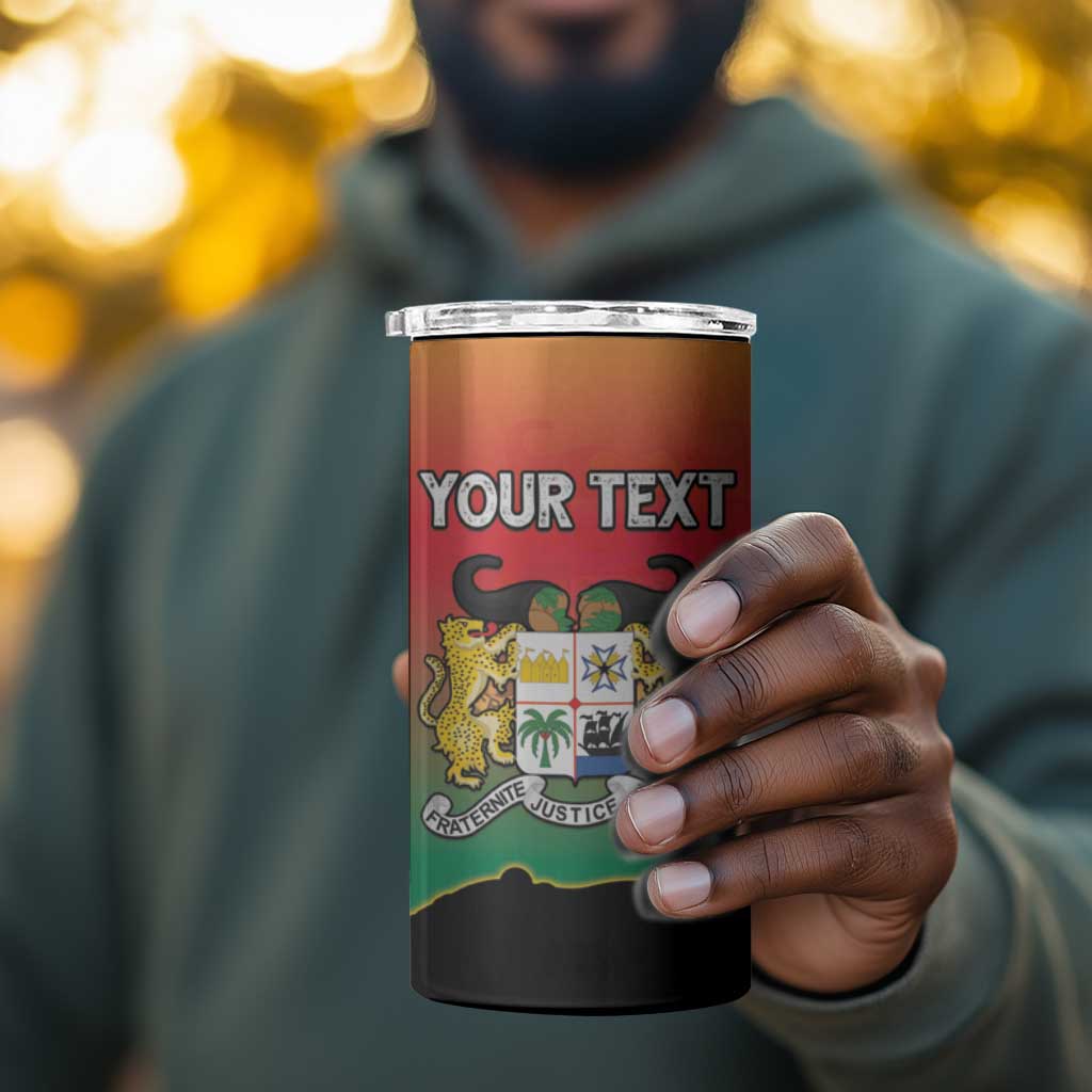 Personalized Benin National Day 4 in 1 Can Cooler Tumbler Leopard With Coat Of Arms - African Pride