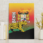 Benin National Day Canvas Wall Art Leopard With Coat Of Arms - African Pride