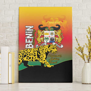 Benin National Day Canvas Wall Art Leopard With Coat Of Arms - African Pride