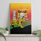 Benin National Day Canvas Wall Art Leopard With Coat Of Arms - African Pride
