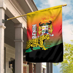 Benin National Day Garden Flag Leopard With Coat Of Arms - African Pride