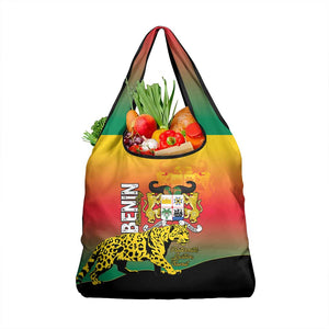 Benin National Day Grocery Bag Leopard With Coat Of Arms - African Pride