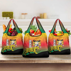 Benin National Day Grocery Bag Leopard With Coat Of Arms - African Pride