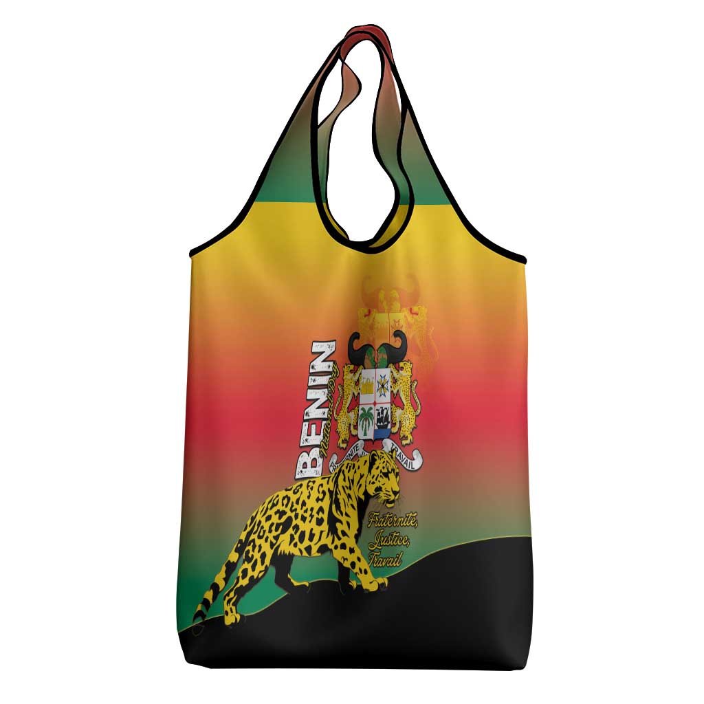 Benin National Day Grocery Bag Leopard With Coat Of Arms - African Pride