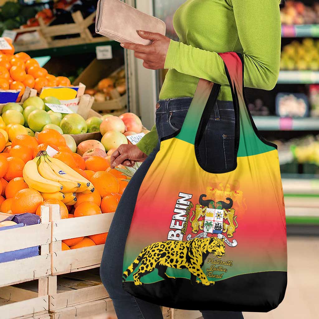 Benin National Day Grocery Bag Leopard With Coat Of Arms - African Pride