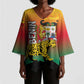 Personalized Benin National Day Kimono Sleeve Blouse Leopard With Coat Of Arms