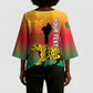 Personalized Benin National Day Kimono Sleeve Blouse Leopard With Coat Of Arms