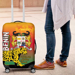 Benin National Day Luggage Cover Leopard With Coat Of Arms - African Pride